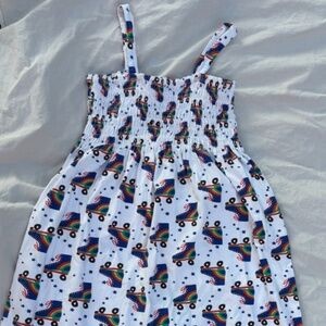 Hanna Andersson girls roller skate dress, girls size 12, retro rainbow smocked